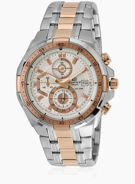 CasioEdifice Efr-539Sg-7A5vudf (Ex222) Silver-Pink Gold/White-Pink Gold Analog Watch