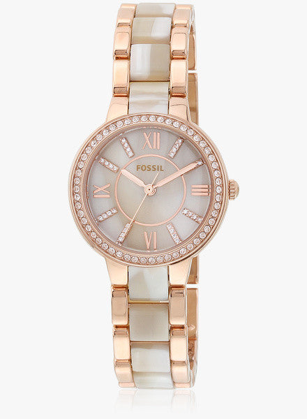 Fossil Virginia Es3716 Two Tone/Beige Analog Watch